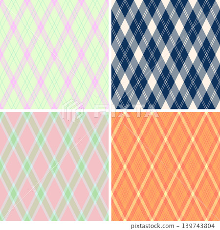 Argyle pattern set created for versatile projects. Seamles diamonds textures enhance print and digital visuals. Argyle pattern set created for versatile projects. Seamles diamonds textures enhance print and digital visuals. 139743804