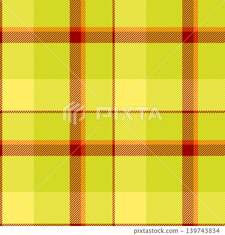 Summertime vector seamless plaid, bandanna textile texture fabric. Book check pattern background tartan in lime and yellow colors. Summertime vector seamless plaid, bandanna textile texture fabric. Book check pattern background tartan in lime and yellow colors. 139743834
