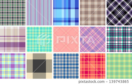 Plaid bundle designed for scarves. Coordinated tartan layouts ensure timeless fashion appeal. Vector files scale perfectly. Plaid bundle designed for scarves. Coordinated tartan layouts ensure timeless fashion appeal. Vector files scale perfectly. 139743865