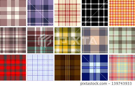 Plaid pack designed for small atelier businesses and custom fashion. Seamless patterns ideal for exclusive garments, scarves, accessories, and digital mockups. Plaid pack designed for small atelier businesses and custom fashion. Seamless patterns ideal for exclusive garments, scarves, accessories, and digital mockups. 139743933
