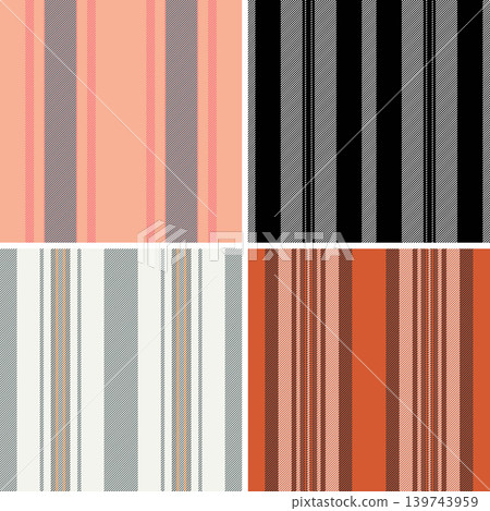 Luxury textile striped collection scarves decor. Sophisticated lines rhythm enhances materials. Vector detail preserves quality. Luxury textile striped collection scarves decor. Sophisticated lines rhythm enhances materials. Vector detail preserves quality. 139743959