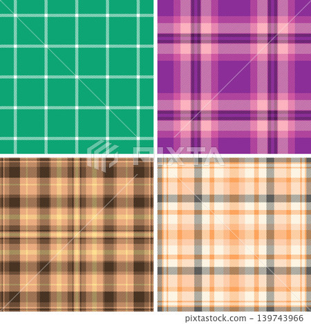 Tartan pack for traditional Scottish-inspired fashion. Vector patterns suit kilts, scarves, blankets, home decor, and creative print projects. Tartan pack for traditional Scottish-inspired fashion. Vector patterns suit kilts, scarves, blankets, home decor, and creative print projects. 139743966
