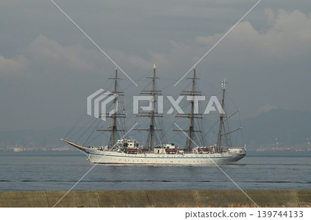 The sailing ship "Nippon Maru" departs from Osaka Port. The sailing ship "Nippon Maru" departs from Osaka Port. 139744133