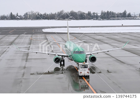 Snowy landscape at Iwate Hanamaki Airport Snowy landscape at Iwate Hanamaki Airport 139744175