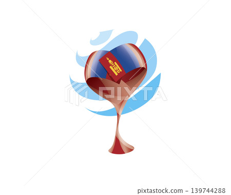 Floral emblem of the Mongolian flag in the form of a heart Floral emblem of the Mongolian flag in the form of a heart 139744288
