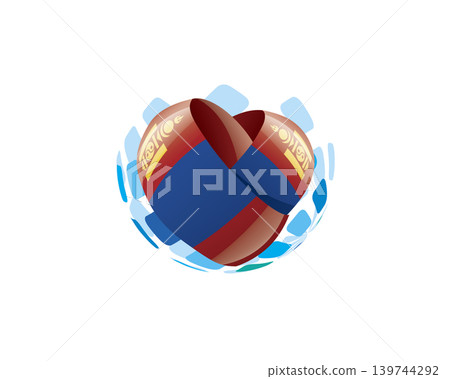 Patriotic heart wrapped in Mongolian flag illustration Patriotic heart wrapped in Mongolian flag illustration 139744292
