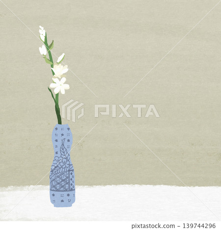 手繪花卉插圖：晚香玉 139744296