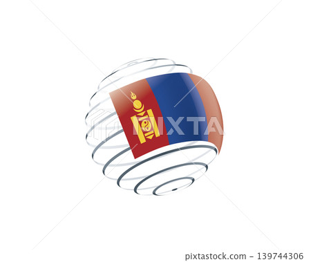 Mongolian flag on an abstract globe Mongolian flag on an abstract globe 139744306