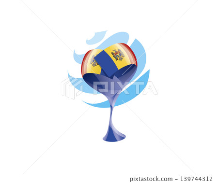 Floral emblem of the Moldavian flag in the form of a heart Floral emblem of the Moldavian flag in the form of a heart 139744312