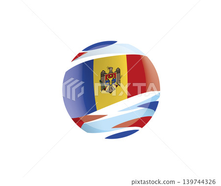 The Moldavian flag in an abstract sphere The Moldavian flag in an abstract sphere 139744326