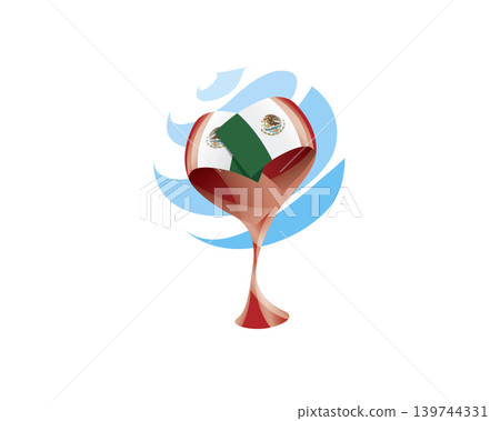 Floral emblem of the Mexican flag in the form of a heart Floral emblem of the Mexican flag in the form of a heart 139744331
