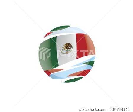 The Mexican flag in an abstract sphere 139744341