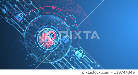 Data security Illustrates cyber data or information privacy idea. Color abstract technology background. Data security Illustrates cyber data or information privacy idea. Color abstract technology background. 139744349