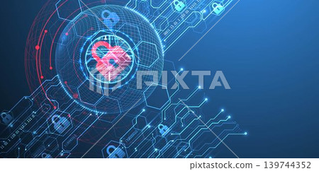 Data security Illustrates cyber data or information privacy idea. Color abstract technology background. Data security Illustrates cyber data or information privacy idea. Color abstract technology background. 139744352