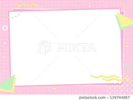 Pop and cute Memphis background frame illustration Pop and cute Memphis background frame illustration 139744867
