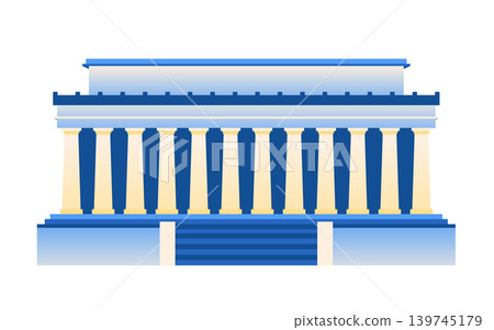 Lincoln Memorial - Colorful Flat Design Illustration Lincoln Memorial - Colorful Flat Design Illustration 139745179