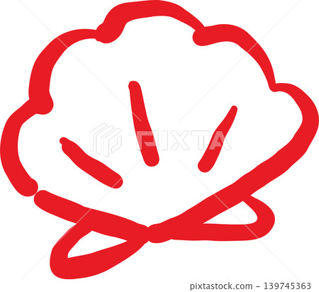 Cowboy Summer Scallop Shell Whimsical Hand Drawn Cowboy Summer Scallop Shell Whimsical Hand Drawn 139745363