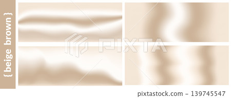 Brown beige wave gradient set with light wavy gradation in plain cream backdrop. Soft brown beige banner layout on smooth flow for packaging. Vector banner pack for label isolated Brown beige wave gradient set with light wavy gradation in plain cream backdrop. Soft brown beige banner layout on smooth flow for packaging. Vector banner pack for label isolated 139745547