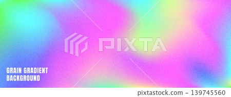 Gradient grainy rainbow with neon texture for poster banner. Holographic gradient pattern with bright grainy gradation in pink and yellow. Vector iridescent backdrop in dreamy violet Gradient grainy rainbow with neon texture for poster banner. Holographic gradient pattern with bright grainy gradation in pink and yellow. Vector iridescent backdrop in dreamy violet 139745560