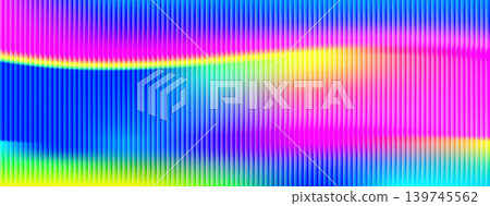 Neon ribbed glass spectrum backdrop with vivid chroma and smooth blur. Bright neon overlay for music poster and fashion or tech event banner. Holographic vector background with rainbow decor for promo Neon ribbed glass spectrum backdrop with vivid chroma and smooth blur. Bright neon overlay for music poster and fashion or tech event banner. Holographic vector background with rainbow decor for promo 139745562