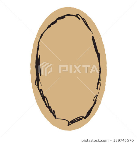Paper cutout oval with uneven handmade border, rough ellipse frame for collage. Oval paper border Paper cutout oval with uneven handmade border, rough ellipse frame for collage. Oval paper border 139745570