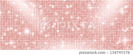 Disco ball glitter texture for party design and nightclub event flyer. Rose gold sequin mosaic background for festive celebration and glamour dance floor banner. Vector pink glam disco background Disco ball glitter texture for party design and nightclub event flyer. Rose gold sequin mosaic background for festive celebration and glamour dance floor banner. Vector pink glam disco background 139745576