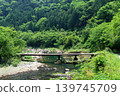 Horigao Submersible Bridge, in the season of fresh greenery, Kitagawa Village, Kochi Prefecture 139745709