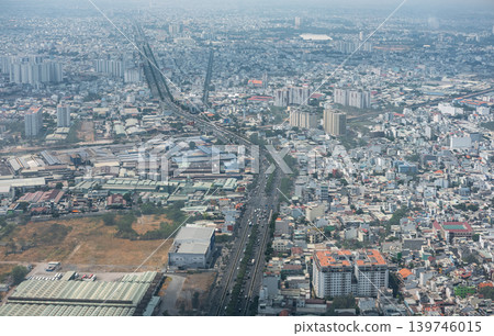 Modern architecture building cityscape of Ho Chi Minh city skyline. Areal view of Saigon Vietnam Modern architecture building cityscape of Ho Chi Minh city skyline. Areal view of Saigon Vietnam 139746015