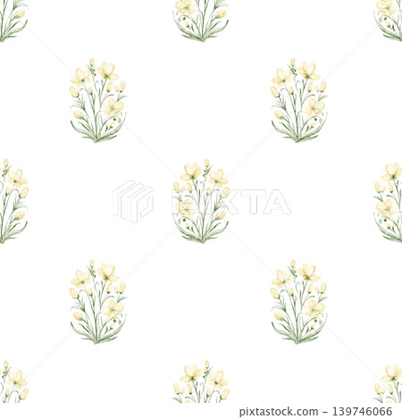 Cottagecore Floral Pattern Watercolor Hand Painted Cottagecore Floral Pattern Watercolor Hand Painted 139746066