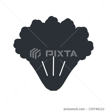 Simple black and white icon illustration of sunny lettuce Simple black and white icon illustration of sunny lettuce 139746222