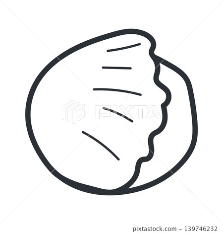 Simple line art icon illustration of lettuce Simple line art icon illustration of lettuce 139746232