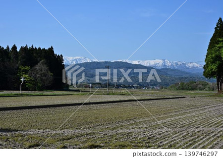 從北部市望去，初春時節，飯長山脈上仍積雪未消。 139746297
