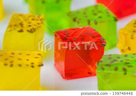 fruit jelly  with chia seeds  139746448