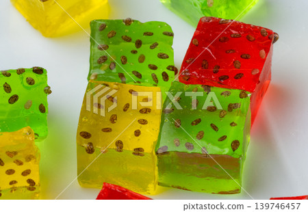 fruit jelly  with chia seeds  139746457