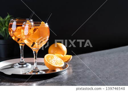 Refreshing Aperol Spritz cocktail Refreshing Aperol Spritz cocktail 139746548