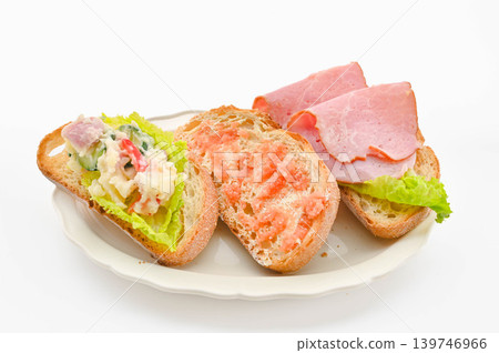 3 types of open sandwiches 3 types of open sandwiches 139746966