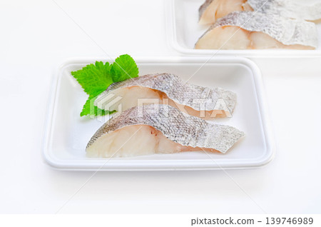 Raw cod fillets, uncooked, from Hokkaido. Raw cod fillets, uncooked, from Hokkaido. 139746989