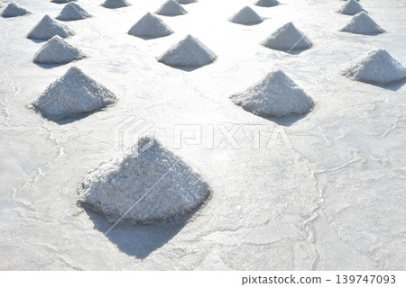 saline water making dry salt by solar evaporation Thai cultures and agriculture manufacturing in farm on sunny day saline water making dry salt by solar evaporation Thai cultures and agriculture manufacturing in farm on sunny day 139747093