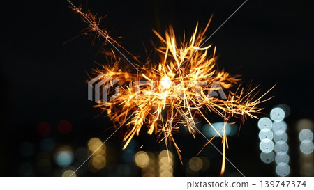 Cityscape and beautiful sparklers 139747374