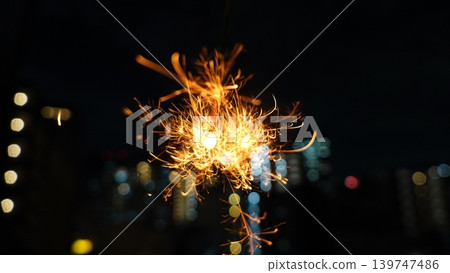 Cityscape and beautiful sparklers 139747486