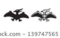 pteranodon flying dinosaur fossil Pterosaurs icon skeleton bone skull vector cartoon character doodle illustration logo isolated design 139747565