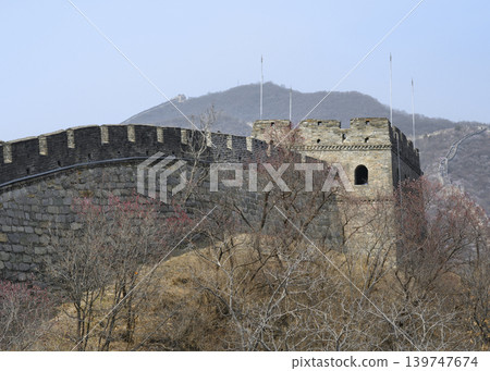 View of the tower of Great Wall of China in the mountains in Mutianyu district, China View of the tower of Great Wall of China in the mountains in Mutianyu district, China 139747674