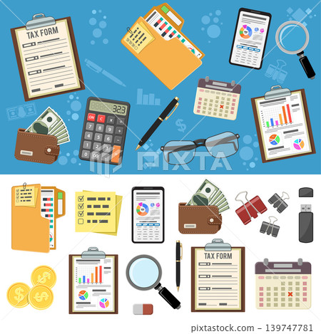 Tax and Business Accounting Infographics Tax and Business Accounting Infographics 139747781