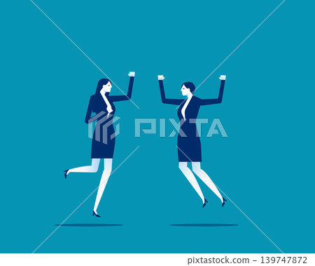 A happy business team who was jumping for joy. A happy business team who was jumping for joy. 139747872