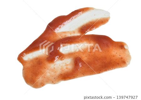 Red stain of tomato sauce. Red stain of tomato sauce. 139747927
