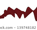 Abstract 3D wave with red and black stripes in op art style isolated on white background. Eps 10 139748182