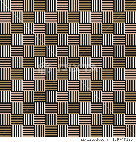 Bauhaus style geometric seamless pattern with linear woven design. Eps 10 139748186