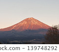 Mount Fuji illuminated by the setting sun 139748292