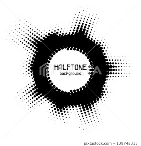 Halftone circle dotted background. Random modern halftone circle dot texture. Halftone circle dotted background. Random modern halftone circle dot texture. 139748313