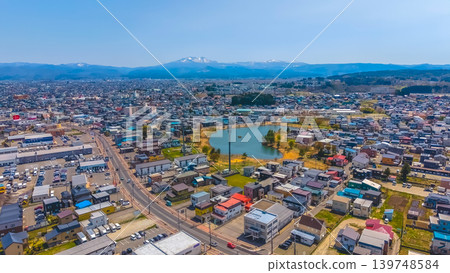 April 26 2026 Shin Aomori City Aerial Landscape With Mountains 139748584